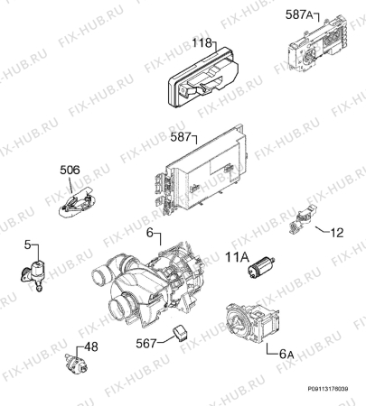 Взрыв-схема посудомоечной машины Zoppas PDF11001WA - Схема узла Electrical equipment 268